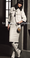 CHANEL 07A Creme Ivory Gold Chain Trim Wool Tweed Jacket 34 36 シャネル クリーム アイボリー ゴールド チェーン トリム ウール ツイード ジャケット 即発