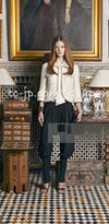 CHANEL Black Braid Trim Chain Wool Tweed Jacket Skirt Suit 40 42 シャネル ブラック ブレイド トリム チェーン ウール ツイード ジャケット スカート スーツ 即発