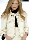 CHANEL 07A Creme Ivory Gold Chain Trim Wool Tweed Jacket Skirt Suit 38 シャネル クリーム アイボリー ゴールド チェーン トリム ウール ツイード ジャケット スカート スーツ 即発