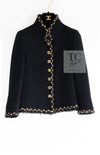 CHANEL 11PF Black Gold Gripoix Buttons Wool Jacket Skirt Suit Cameron Diaz 38 シャネル ブラック ゴールド グリポア宝石ボタン ウール ジャケット スカート スーツ キャメロン ディアス 即発