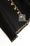 CHANEL 11PF Black Gold Gripoix Buttons Wool Jacket Skirt Suit Cameron Diaz 38 シャネル ブラック ゴールド グリポア宝石ボタン ウール ジャケット スカート スーツ キャメロン ディアス 即発