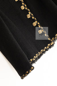 CHANEL 11PF Black Gold Gripoix Buttons Wool Jacket Skirt Suit Cameron Diaz 38 シャネル ブラック ゴールド グリポア宝石ボタン ウール ジャケット スカート スーツ キャメロン ディアス 即発