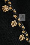 CHANEL 11PF Black Gold Gripoix Buttons Wool Jacket Skirt Suit Cameron Diaz 38 シャネル ブラック ゴールド グリポア宝石ボタン ウール ジャケット スカート スーツ キャメロン ディアス 即発