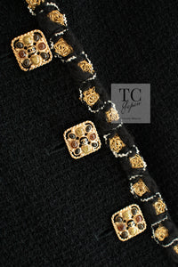 CHANEL 11PF Black Gold Gripoix Buttons Wool Jacket Skirt Suit Cameron Diaz 38 シャネル ブラック ゴールド グリポア宝石ボタン ウール ジャケット スカート スーツ キャメロン ディアス 即発