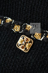 CHANEL 11PF Black Gold Gripoix Buttons Wool Jacket Skirt Suit Cameron Diaz 38 シャネル ブラック ゴールド グリポア宝石ボタン ウール ジャケット スカート スーツ キャメロン ディアス 即発