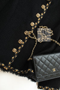 CHANEL 11PF Black Gold Gripoix Buttons Wool Jacket Skirt Suit Cameron Diaz 38 シャネル ブラック ゴールド グリポア宝石ボタン ウール ジャケット スカート スーツ キャメロン ディアス 即発