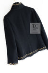 CHANEL 11PF Black Gold Gripoix Buttons Wool Jacket Skirt Suit Cameron Diaz 38 シャネル ブラック ゴールド グリポア宝石ボタン ウール ジャケット スカート スーツ キャメロン ディアス 即発