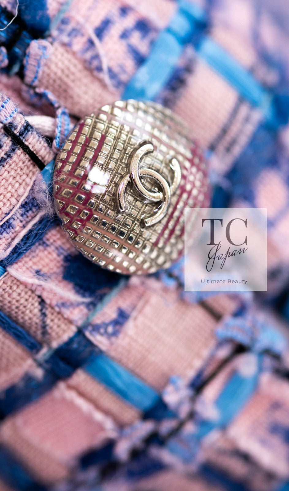 CHANEL 21PS Blue Pink Purple Lesage Tweed Jacket 40 シャネル ブルー ピンク パープル ノーカラー ルサージュ ツイード ジャケット 即発