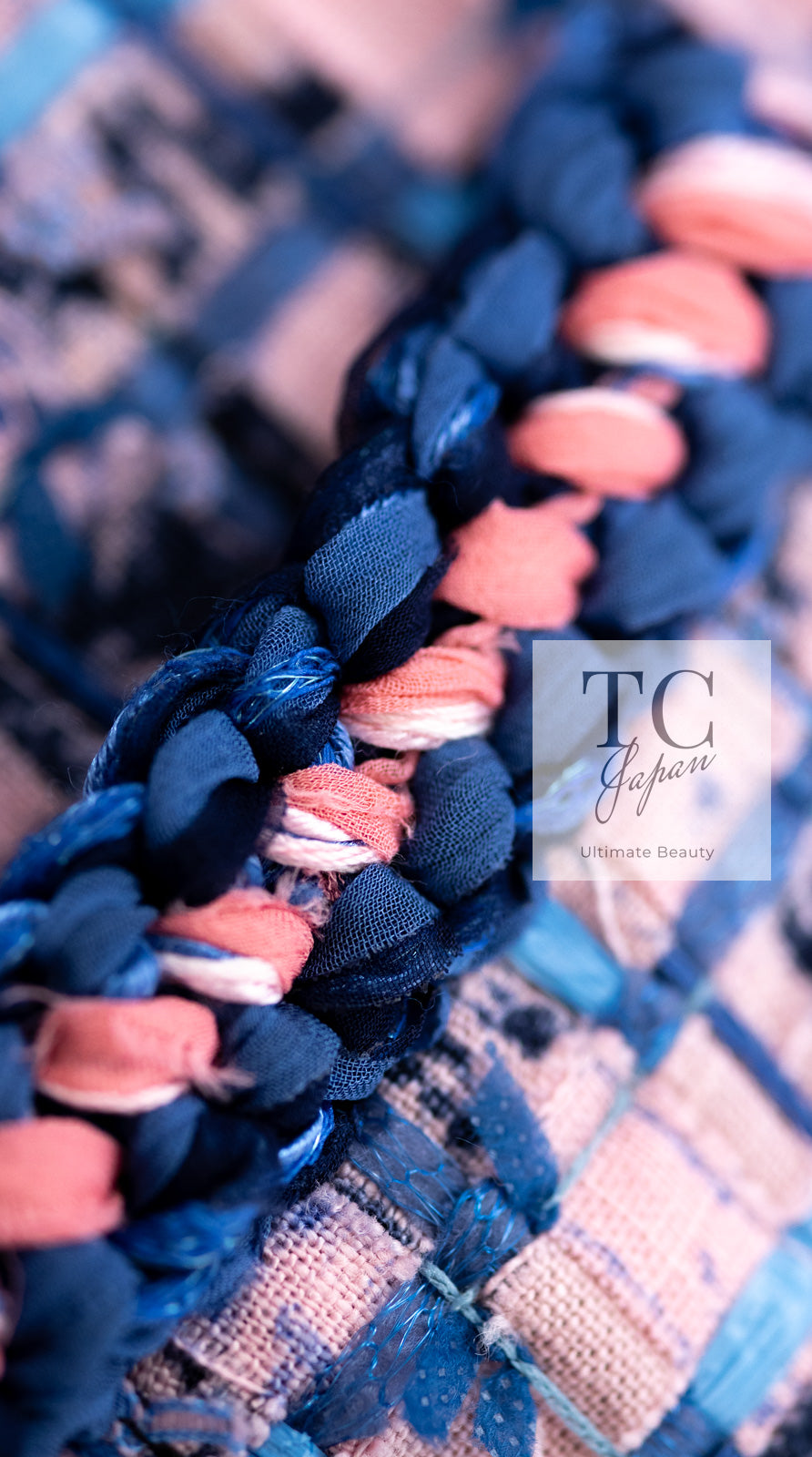 CHANEL 21PS Blue Pink Purple Lesage Tweed Jacket 40 シャネル ブルー ピンク パープル ノーカラー ルサージュ ツイード ジャケット 即発