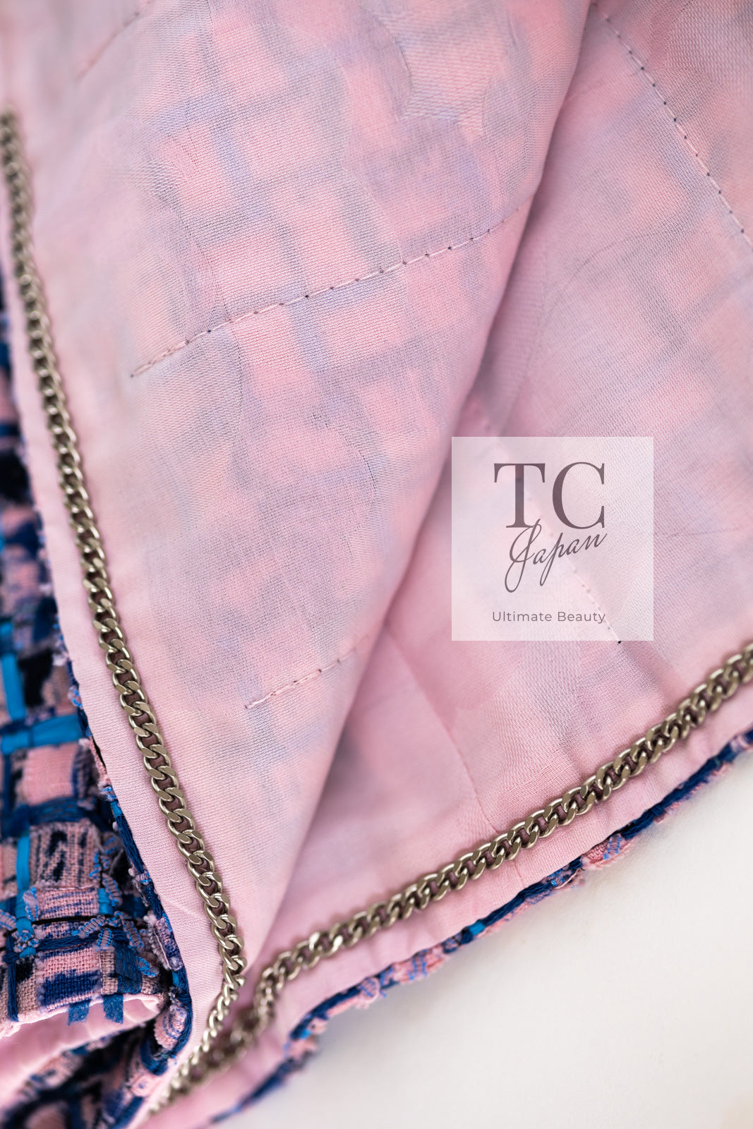 CHANEL 21PS Blue Pink Purple Lesage Tweed Jacket 40 シャネル ブルー ピンク パープル ノーカラー ルサージュ ツイード ジャケット 即発