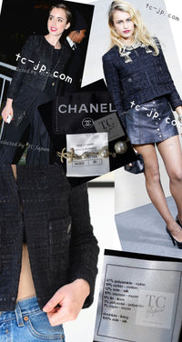 CHANEL 15C Black Dubai Lesage Collarless Tweed Jacket 36 シャネル ブラック ドバイ ルサージュ ノーカラー ツイード ジャケット 即発