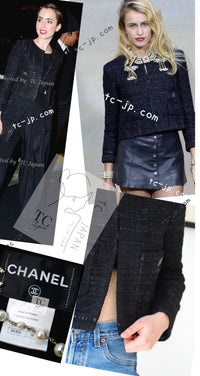 CHANEL 15C Black Dubai Lesage Collarless Tweed Jacket 38 シャネル ブラック ドバイ ルサージュ ノーカラー ツイード ジャケット 即発