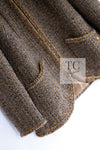 CHANEL 19PF Olive Gray Gold Zipper Wool Tweed Jacket 36 シャネル オリーブ グレー ゴールド ジッパー ウール ツイード ジャケット 即発