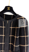 CHANEL 09A Black Metallic Gold Check Wool Tweed Jacket 34 シャネル ブラック メタリック ゴールド チェック ウール ツイード ジャケット 即発