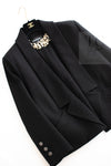 CHANEL 14B Black Metallic CC Buttons Wool Tweed Blazer Jacket 42 シャネル ブラック メタリック ココボタン ウール ツイード ブレザー ジャケット 即発