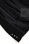 CHANEL 14B Black Metallic CC Buttons Wool Tweed Blazer Jacket 42 シャネル ブラック メタリック ココボタン ウール ツイード ブレザー ジャケット 即発