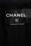 CHANEL 14B Black Metallic CC Buttons Wool Tweed Blazer Jacket 42 シャネル ブラック メタリック ココボタン ウール ツイード ブレザー ジャケット 即発