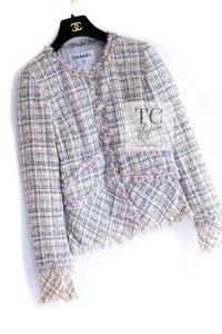 CHANEL 05S Pink Pastel Lesage Tweed Jacket 38 シャネル ピンク パステル ルサージュ デイジー 花 スパンコール ツイード ジャケット 即発