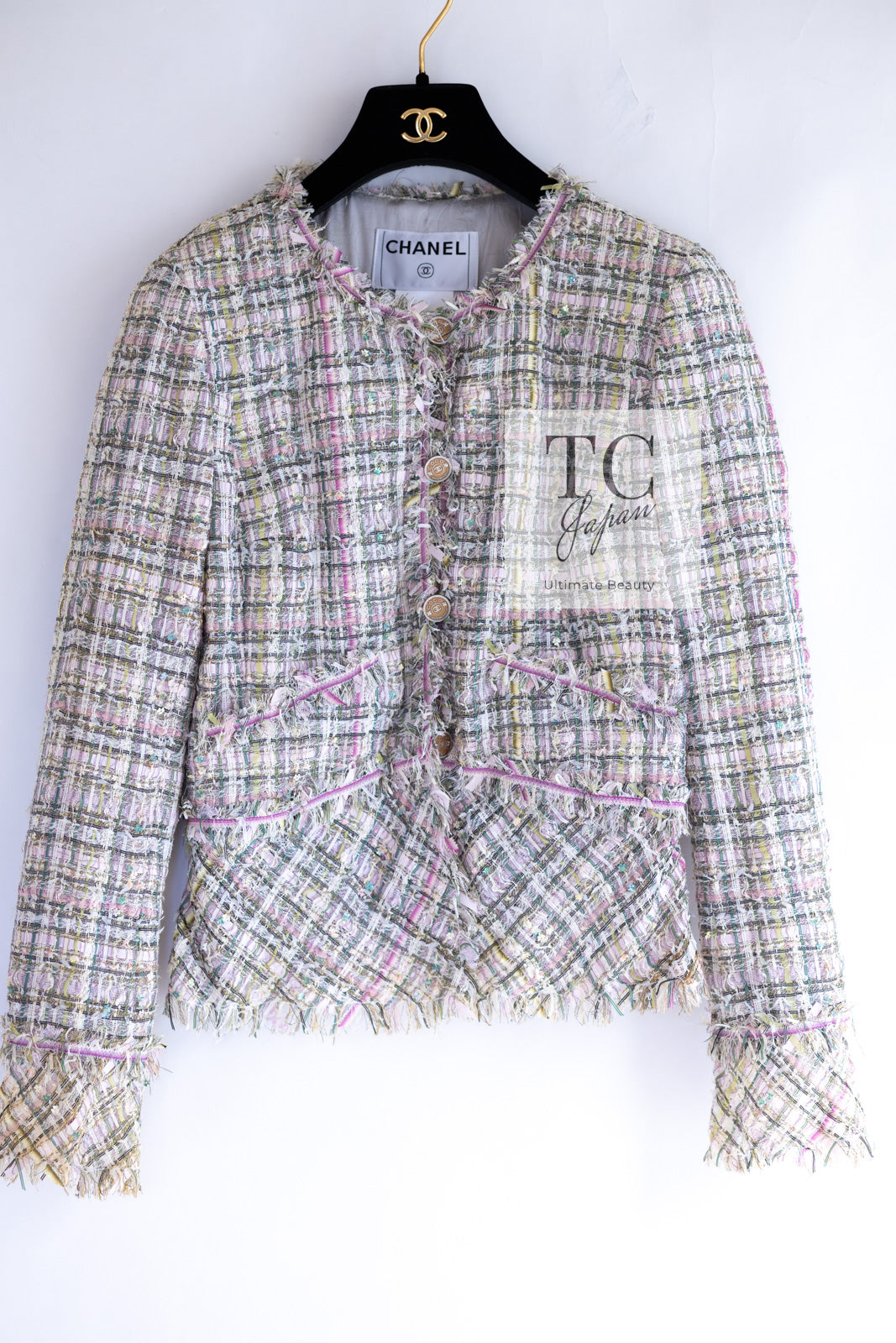 シャネル ジャケット CHANEL ピンク パステル ルサージュ デイジー 花 スパンコール ツイード 05S Pink Pastel Lesage  Tweed Jacket – TC JAPAN