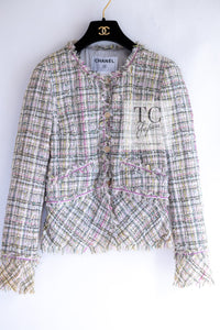 CHANEL 05S Pink Pastel Lesage Tweed Jacket 38 シャネル ピンク パステル ルサージュ デイジー 花 スパンコール ツイード ジャケット 即発