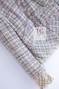 CHANEL 05S Pink Pastel Lesage Tweed Jacket 38 シャネル ピンク パステル ルサージュ デイジー 花 スパンコール ツイード ジャケット 即発