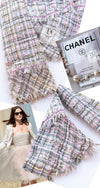 CHANEL 05S Pink Pastel Lesage Tweed Jacket 38 シャネル ピンク パステル ルサージュ デイジー 花 スパンコール ツイード ジャケット 即発