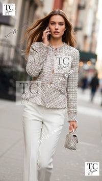 CHANEL 05S pink tweed women's jacket / シャネル レディース ピンク ツイード ジャケット