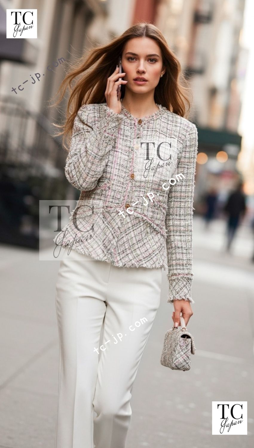 CHANEL 05S pink tweed women's jacket / シャネル レディース ピンク ツイード ジャケット