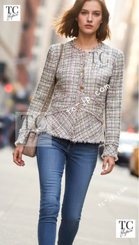 CHANEL 05S pink tweed women's jacket / シャネル レディース ピンク ツイード ジャケット
