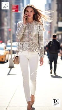CHANEL 05S pink tweed women's jacket / シャネル レディース ピンク ツイード ジャケット