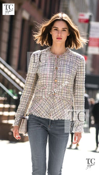 CHANEL 05S pink tweed women's jacket / シャネル レディース ピンク ツイード ジャケット