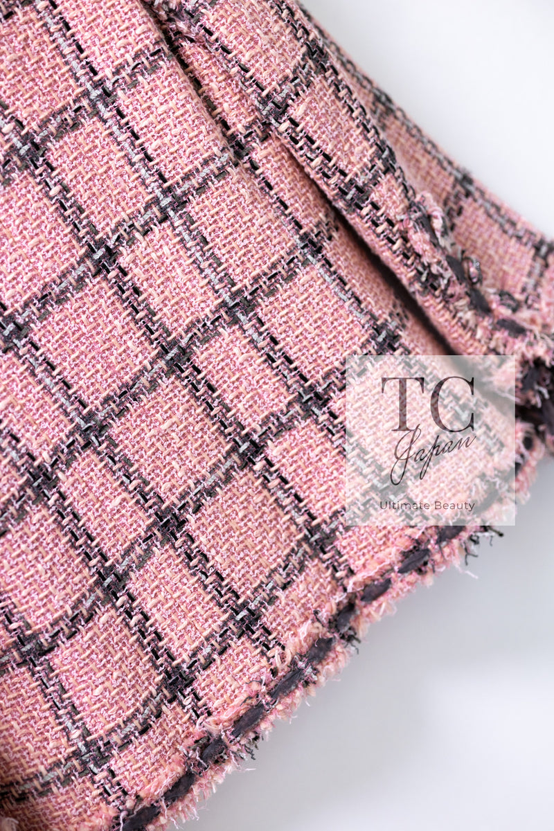 CHANEL 08PF Pink Ruffle Wool Cotton Lesage Tweed Jacket 36 シャネル ピンク フリル ウール コットン ルサージュ ツイード ジャケット 即発