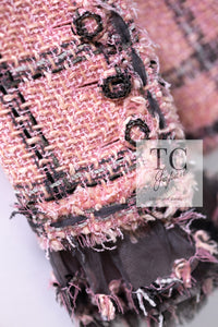 CHANEL 08PF Pink Ruffle Wool Cotton Lesage Tweed Jacket 36 シャネル ピンク フリル ウール コットン ルサージュ ツイード ジャケット 即発