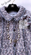 CHANEL 04A Gray Pink Lavender Multi Lesage Tweed Jacket Skirt Suit 36 38 シャネル グレー ピンク ラベンダー マルチカラー ルサージュ ツイード ジャケット スカート スーツ 即発