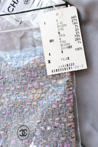 CHANEL 04A Gray Pink Lavender Multi Lesage Tweed Jacket Skirt Suit 36 38 シャネル グレー ピンク ラベンダー マルチカラー ルサージュ ツイード ジャケット スカート スーツ 即発