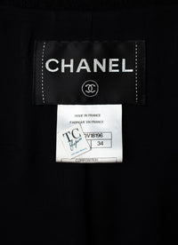 CHANEL Jacket 12C Black Rhinestone CC Buttons Wool Tweed Button 34 | TW