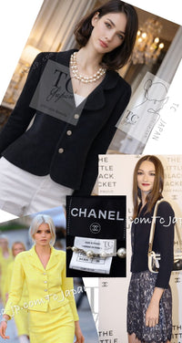 CHANEL 12C Black Rhinestone CC Buttons Wool Tweed Jacket 36 シャネル ブラック ラインストーン CC ボタン ウール ツイード ジャケット 即発