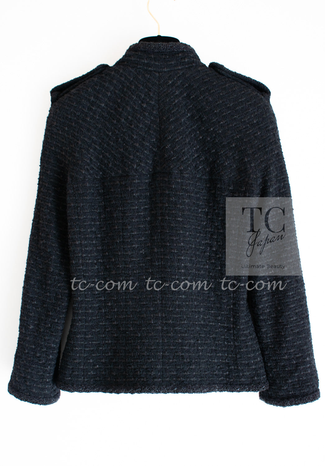 シャネル ジャケット CHANEL ブラック エポレット ジッパー ツイード ケイト モス 06C Black Epaulets Zipper  Tweed Jacket Kate Moss – TC JAPAN