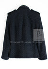 CHANEL 06C Black Epaulets Zipper Tweed Jacket Kate Moss 38 シャネル ブラック エポレット ジッパー ツイード ジャケット ケイト モス  即発