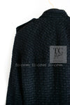 CHANEL 06C Black Epaulets Zipper Tweed Jacket Kate Moss 38 シャネル ブラック エポレット ジッパー ツイード ジャケット ケイト モス  即発