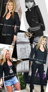 CHANEL 06C Black Epaulets Zipper Tweed Jacket Kate Moss 38 シャネル ブラック エポレット ジッパー ツイード ジャケット ケイト モス  即発