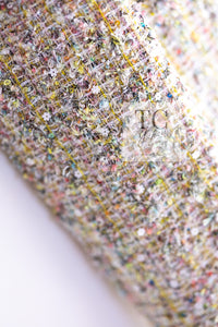 CHANEL 11S Multicolor Yellow Lesage Trim Sequined Jacket 34 シャネル マルチカラー イエロー ルサージュ フェザートリミング ジャケット 即発