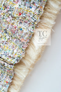 CHANEL 11S Multicolor Yellow Lesage Trim Sequined Jacket 34 シャネル マルチカラー イエロー ルサージュ フェザートリミング ジャケット 即発