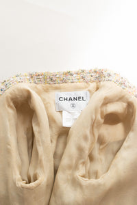 CHANEL 11S Multicolor Yellow Lesage Trim Sequined Jacket 34 シャネル マルチカラー イエロー ルサージュ フェザートリミング ジャケット 即発