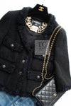 CHANEL 07S Black Fringe Cotton CC Buttons Tweed Jacket 38 シャネル ブラック フリンジ コットン ツイード ジャケット ココボタン 即発