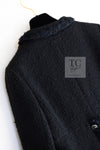 CHANEL 07S Black Fringe Cotton CC Buttons Tweed Jacket 38 シャネル ブラック フリンジ コットン ツイード ジャケット ココボタン 即発