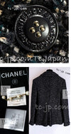 CHANEL 02A Black Metallic Wool Mohair Tweed Jacket 40 シャネル ブラック メタリック ブレザー ウール モヘア ツイード ジャケット 即発