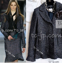 CHANEL 02A Black Metallic Wool Mohair Tweed Jacket 40 シャネル ブラック メタリック ブレザー ウール モヘア ツイード ジャケット 即発