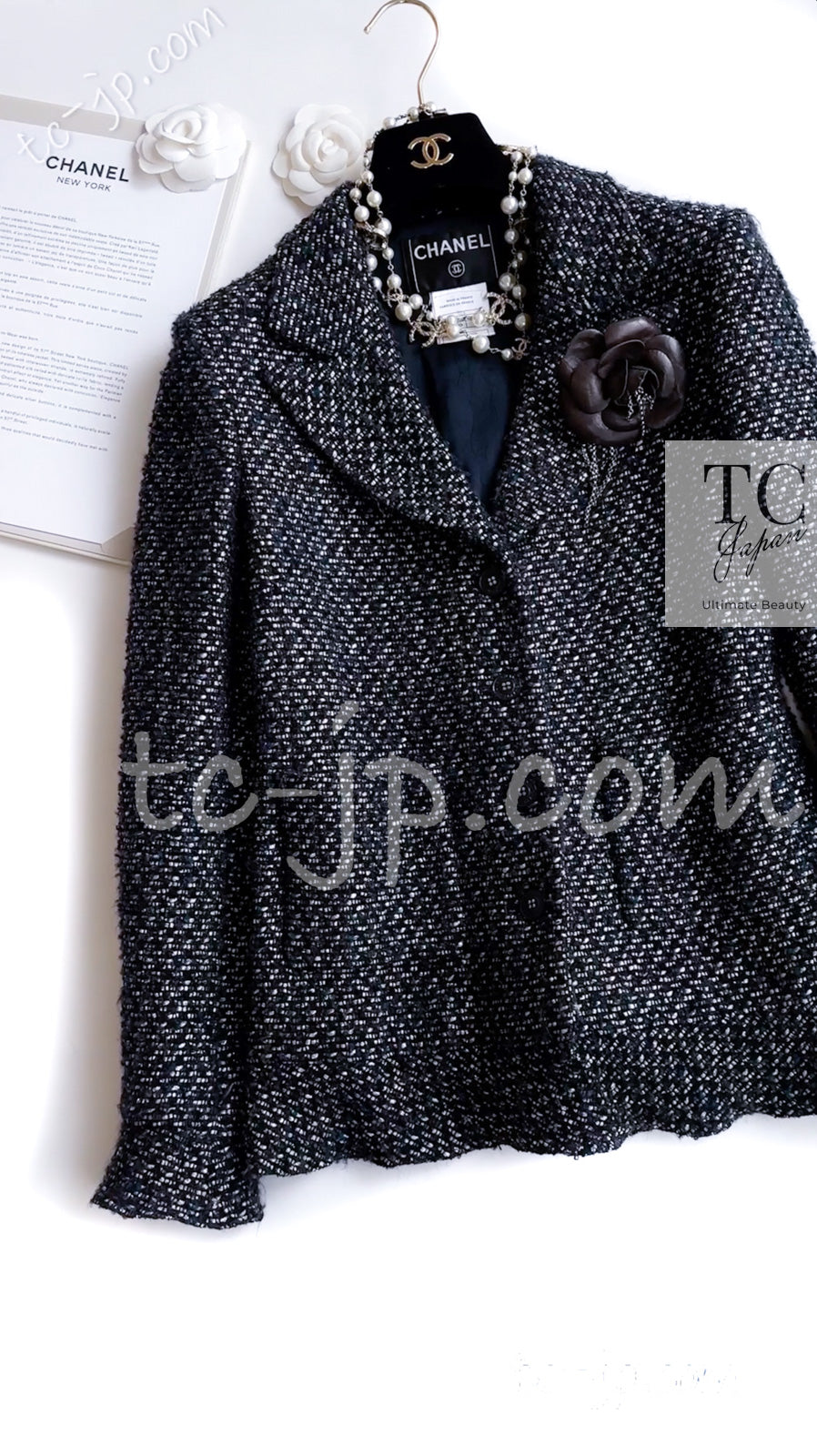 CHANEL 02A Black Metallic Wool Mohair Tweed Jacket 40 シャネル ブラック メタリック ウール モヘア ツイード ジャケット 即発