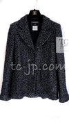 CHANEL 02A Black Metallic Wool Mohair Tweed Jacket 40 シャネル ブラック メタリック ブレザー ウール モヘア ツイード ジャケット 即発